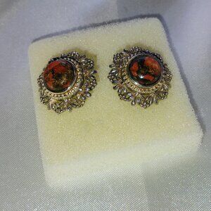 Turquoise snowflake earrings in sterling silver